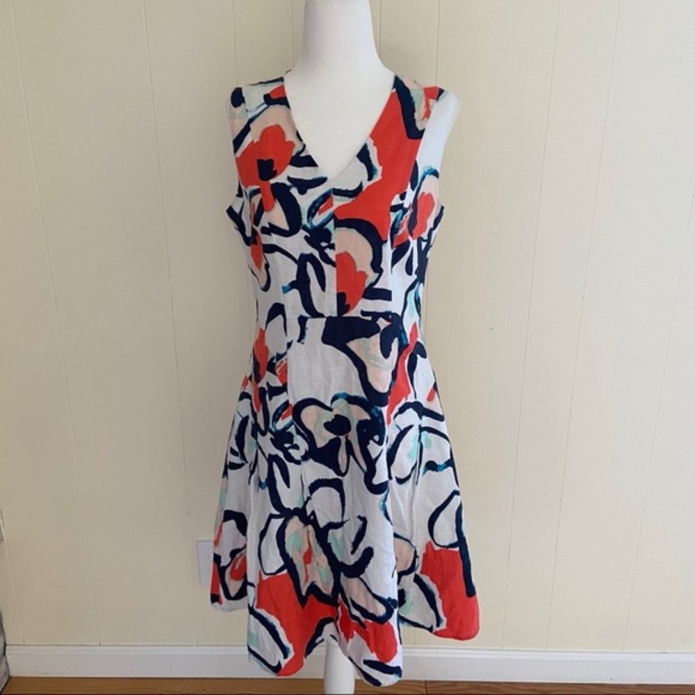 Ivanka Trump Linen Floral-Patterned Dress